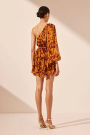 Natalina One Shoulder Tiered Drawstring Mini Dress - Lulu & Daw - Shona Joy - new arrivals, new arrvials, shona joy - Lulu & Daw - Australian Fashion Boutique