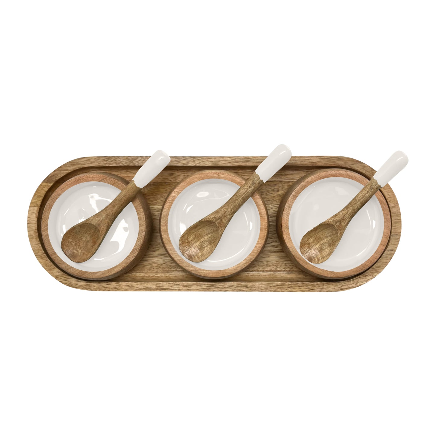 Corine Serving Tray With Dip Bowls & Spoons