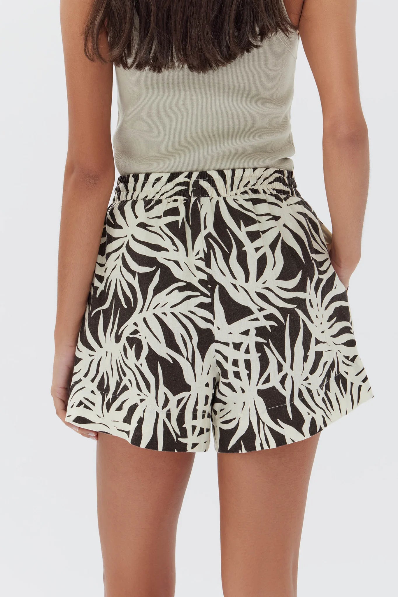 Erin Linen Short Cocoa Pandanus - Lulu & Daw - Assembly Label - 100% Linen, assembly label, basics, shorts - Lulu & Daw - Australian Fashion Boutique