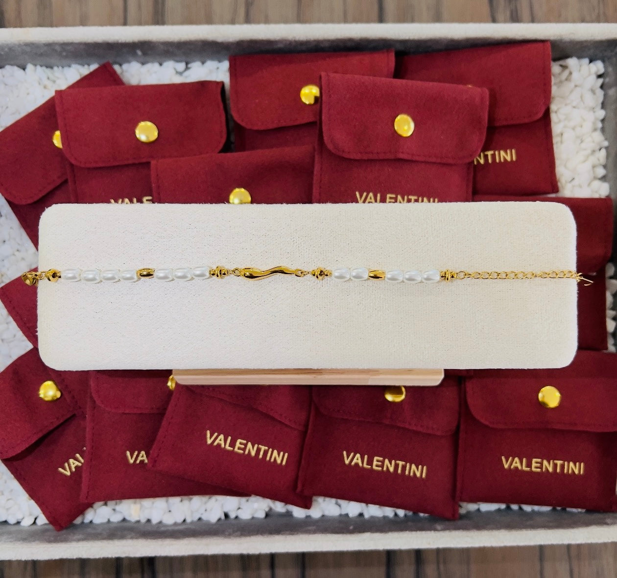 Valentini Pearl Tri Bracelet