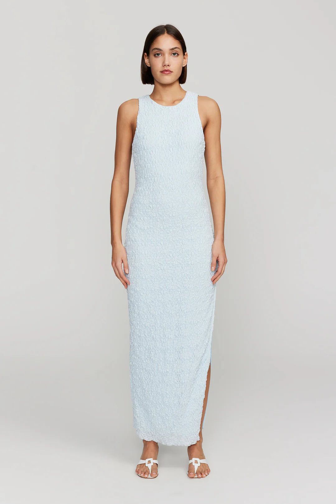 slim fit dress slacks Ownley Leeroy Midi Dress Baby Blue – Lulu & Daw