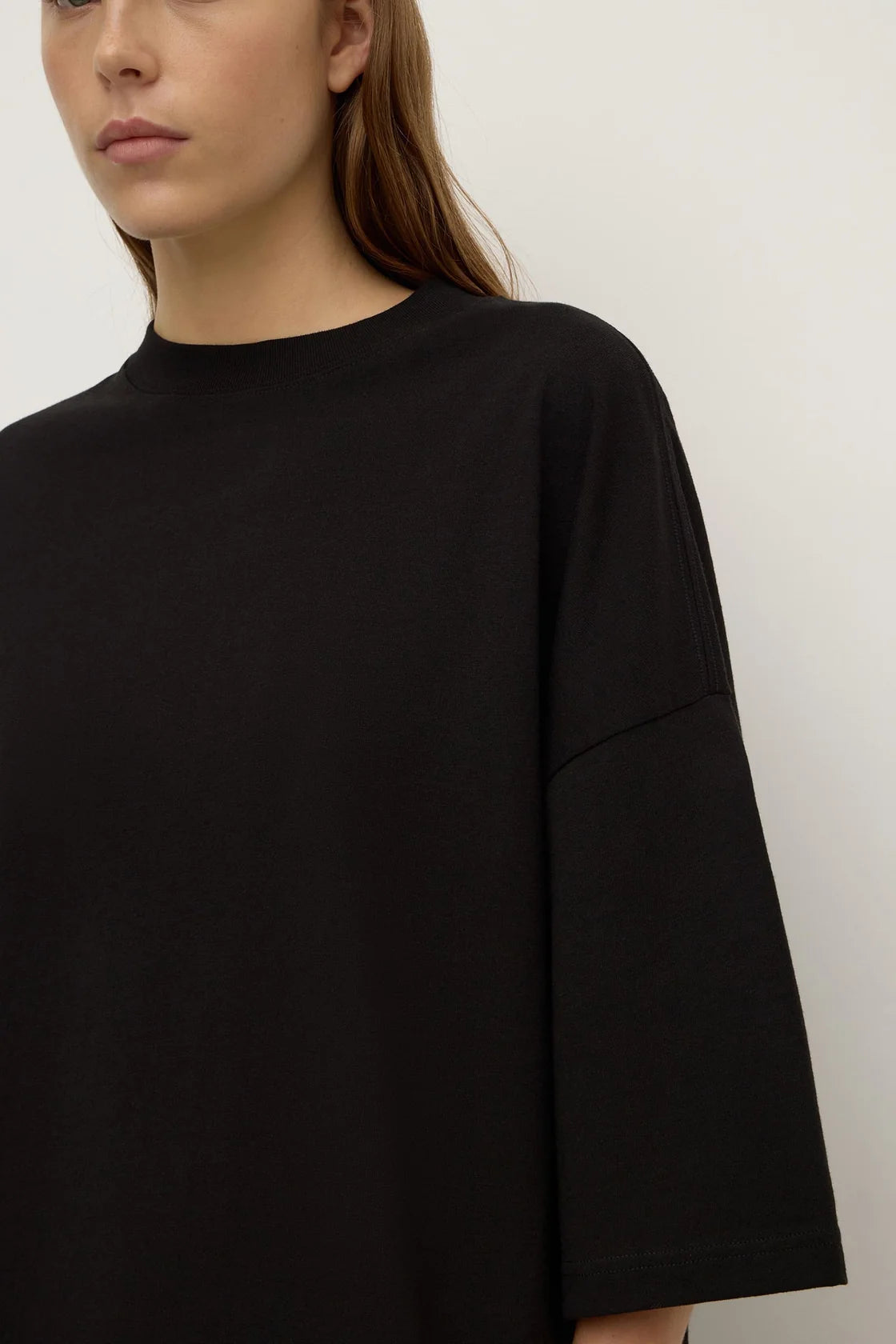 Assembly Label Cotton Oversized Tee - Black