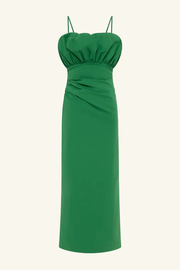 Campbell Bubble Bodice Midi Dress - Abundant Green