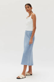 Stella Linen Bias Skirt Pool - Lulu & Daw - Assembly Label - assembly label, linen, skirt, skirts - Lulu & Daw - Australian Fashion Boutique