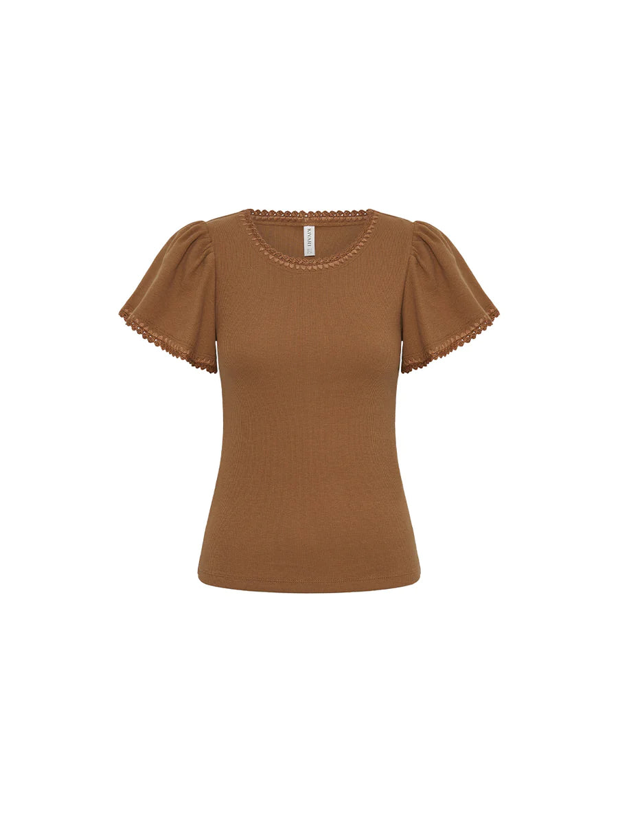 Tallulah Tee - Mocha - Lulu & Daw - Kivari - kivari, top, tops - Lulu & Daw - Australian Fashion Boutique