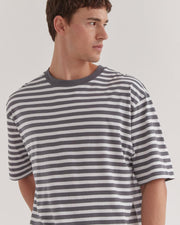 Assembly Label Oversized Cotton Tee Washed Graphite Stripe - Lulu & Daw - Assembly Label Mens - Assembly Labels Mens, mens - Lulu & Daw - Australian Fashion Boutique