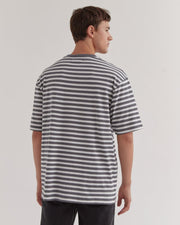 Assembly Label Oversized Cotton Tee Washed Graphite Stripe - Lulu & Daw - Assembly Label Mens - Assembly Labels Mens, mens - Lulu & Daw - Australian Fashion Boutique
