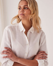 Xander Long Sleeve  Shirt White - Lulu & Daw - Assembly Label - 100% Linen, assembly label, basic, new arrvials, top, tops - Lulu & Daw - Australian Fashion Boutique