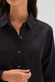 Xander long Sleeve  Linen Shirt- Black - Lulu & Daw - Assembly Label - assembly label - Lulu & Daw - Australian Fashion Boutique