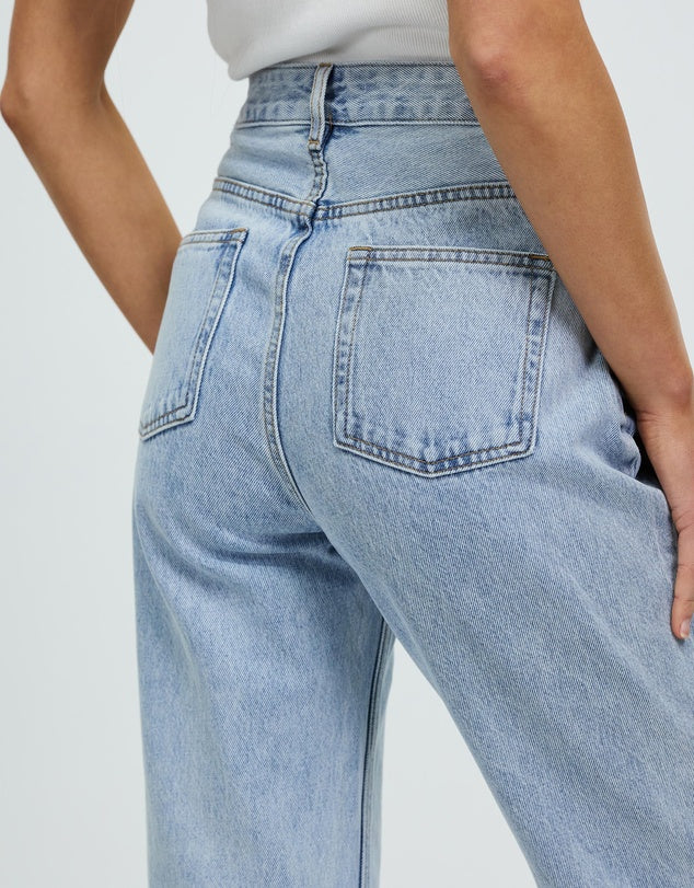 High Waisted Slim Jean- Super Light Indigo - Lulu & Daw - Assembly Label - assembly label - Lulu & Daw - Australian Fashion Boutique