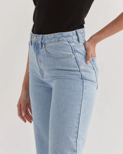 High Waisted Flare Jeans - Super Light Indigo - Lulu & Daw - Assembly Label - Jeans - Lulu & Daw - Australian Fashion Boutique