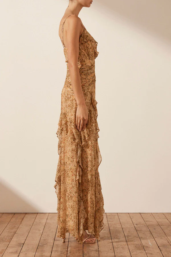 Double Strap Frill Maxi Dress - Lulu & Daw - Shona Joy - dress, Sale, shona joy - Lulu & Daw - Australian Fashion Boutique