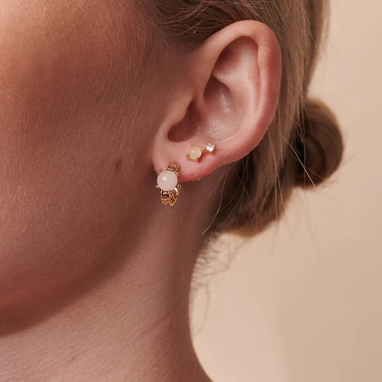 Rita Studs - Gold Rose Quartz - Lulu & Daw - Jolie & Deen - - Lulu & Daw - Australian Fashion Boutique