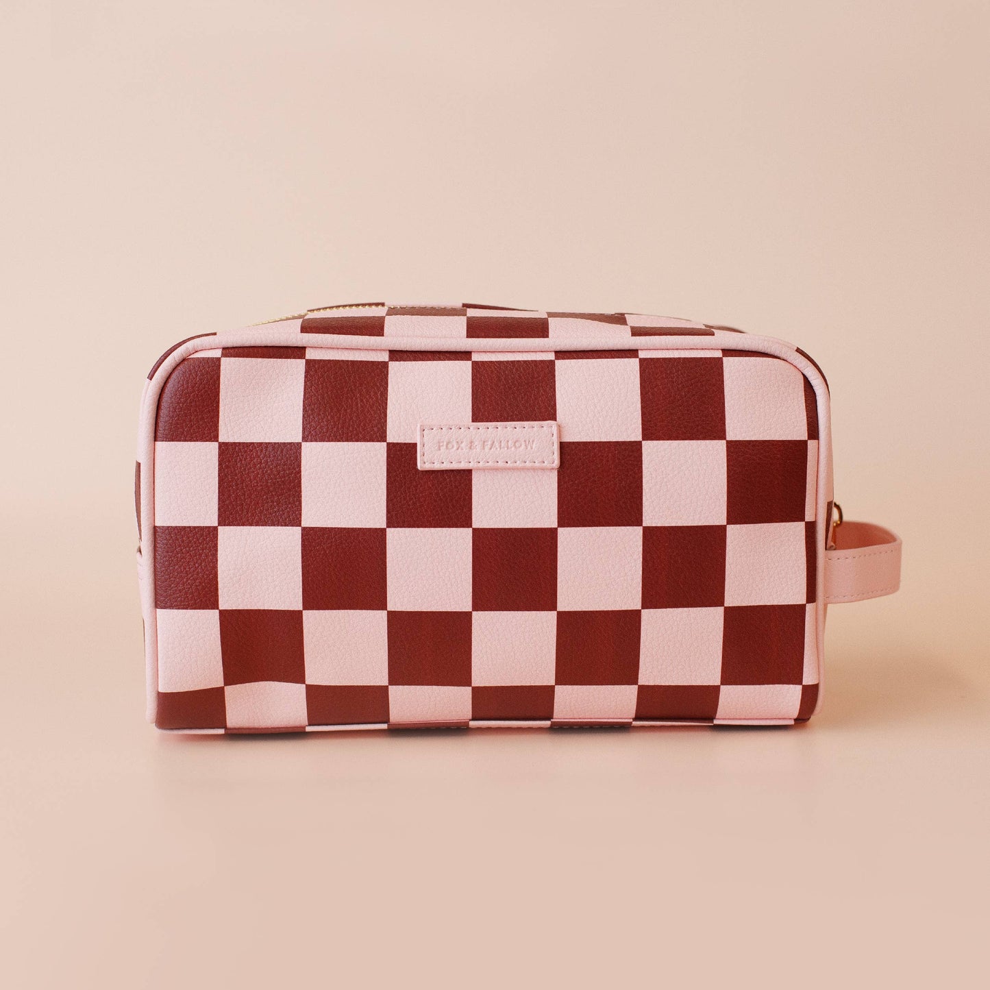 Cherry Check Wash Bag