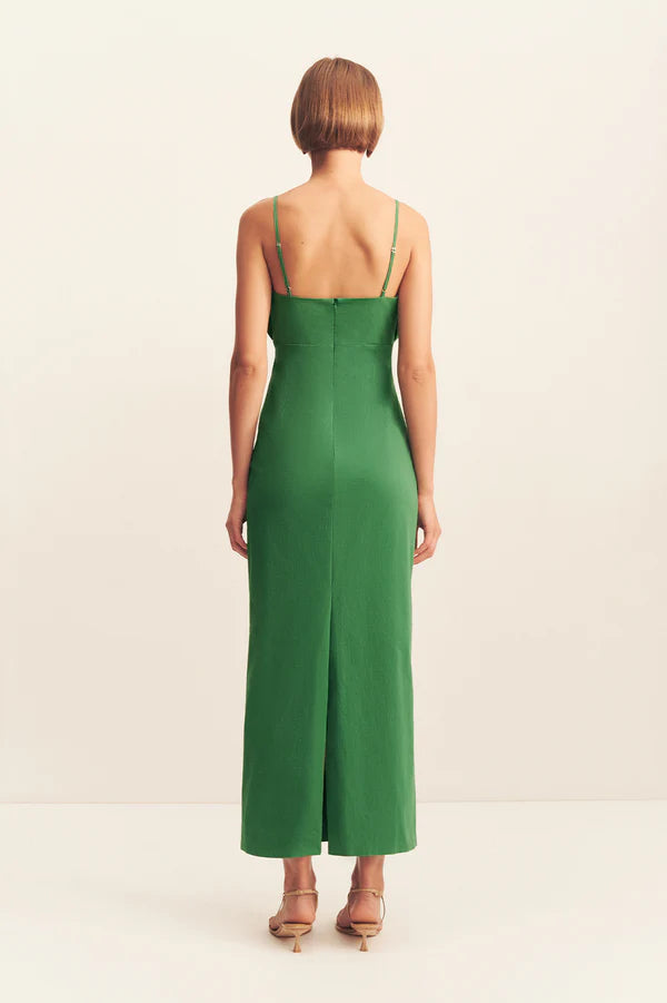 Campbell Bubble Bodice Midi Dress - Abundant Green