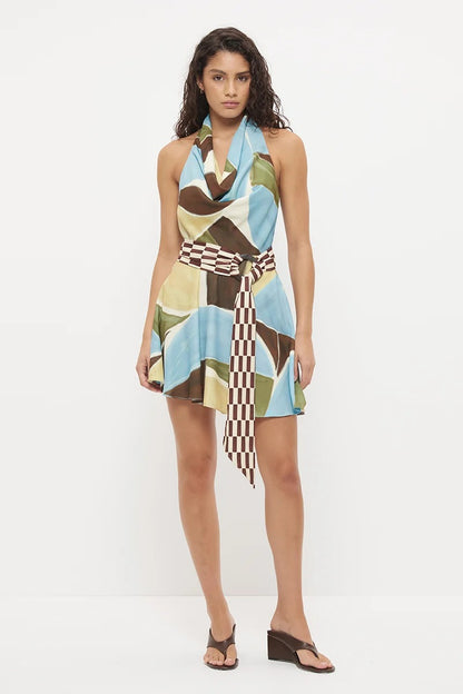 Mon Renn Essence Mini Dress - Abstract Painterly