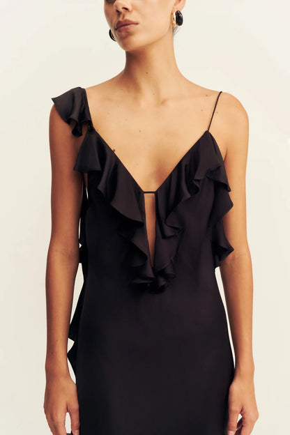 Shona Joy Agnes Slip Maxi Dress -Black