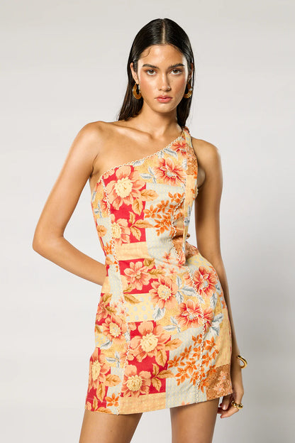 Solene Asymetrical  Short Dress