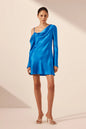 Nora Asymmetrical Long Sleeve Mini Dress - Aqua - Lulu & Daw -  - ["new arrivals","new arrvials","shona joy"] - Lulu & Daw - Australian Fashion Boutique