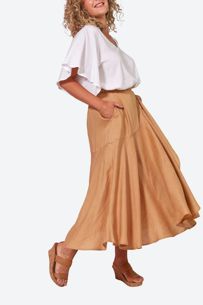 La Vie Wrap Skirt - Lulu & Daw - Eb & Ive - linen, new arrivals, new arrvials, skirts - Lulu & Daw - Australian Fashion Boutique