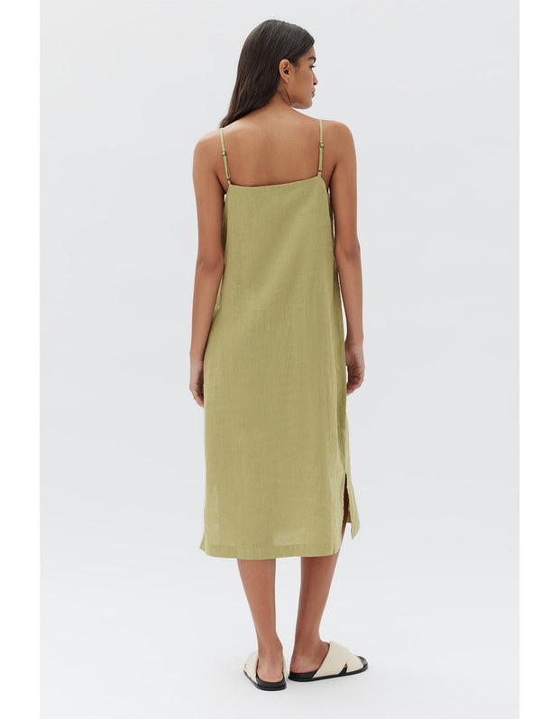Linen Slip Dress - Agave - Lulu & Daw - Assembly Label - dress - Lulu & Daw - Australian Fashion Boutique