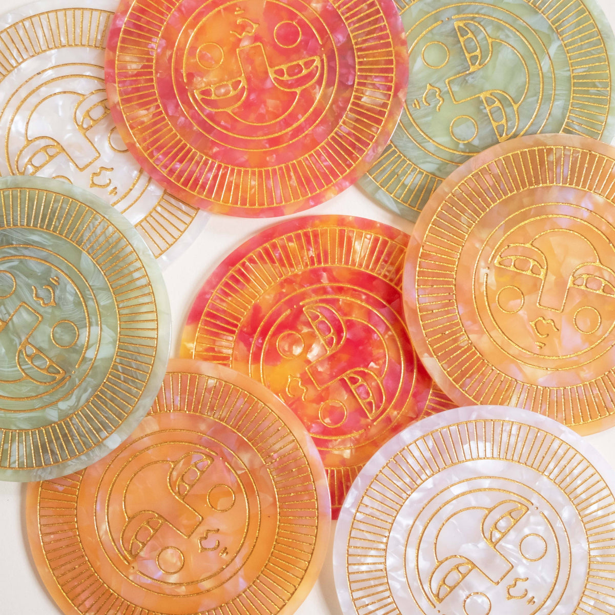 Sol Coasters in Passionfruit - Acetate