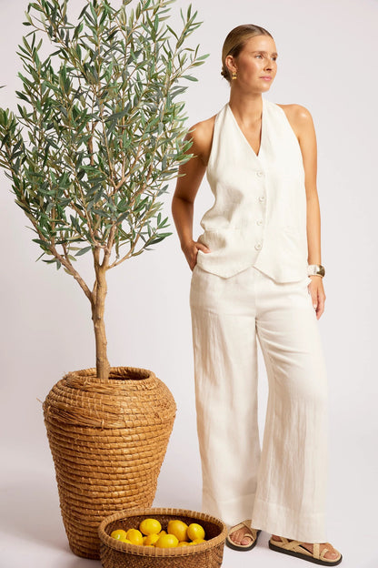 Eb & Ive Maris Halter Vest - White