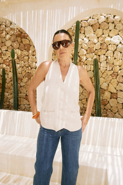 Eb & Ive Maris Halter Vest - White