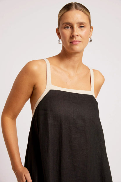 Eb & Ive Maris Splice Tank Maxi Dress - Black/Tusk