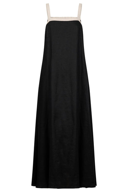 Eb & Ive Maris Splice Tank Maxi Dress - Black/Tusk