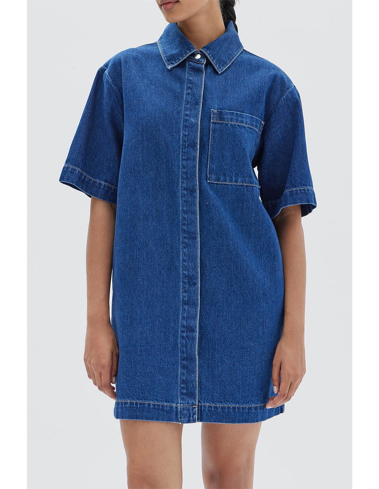 Denim Mini Shirt Dress - Lulu & Daw - Assembly Label - denim, dress, new arrivals, new arrvials - Lulu & Daw - Australian Fashion Boutique