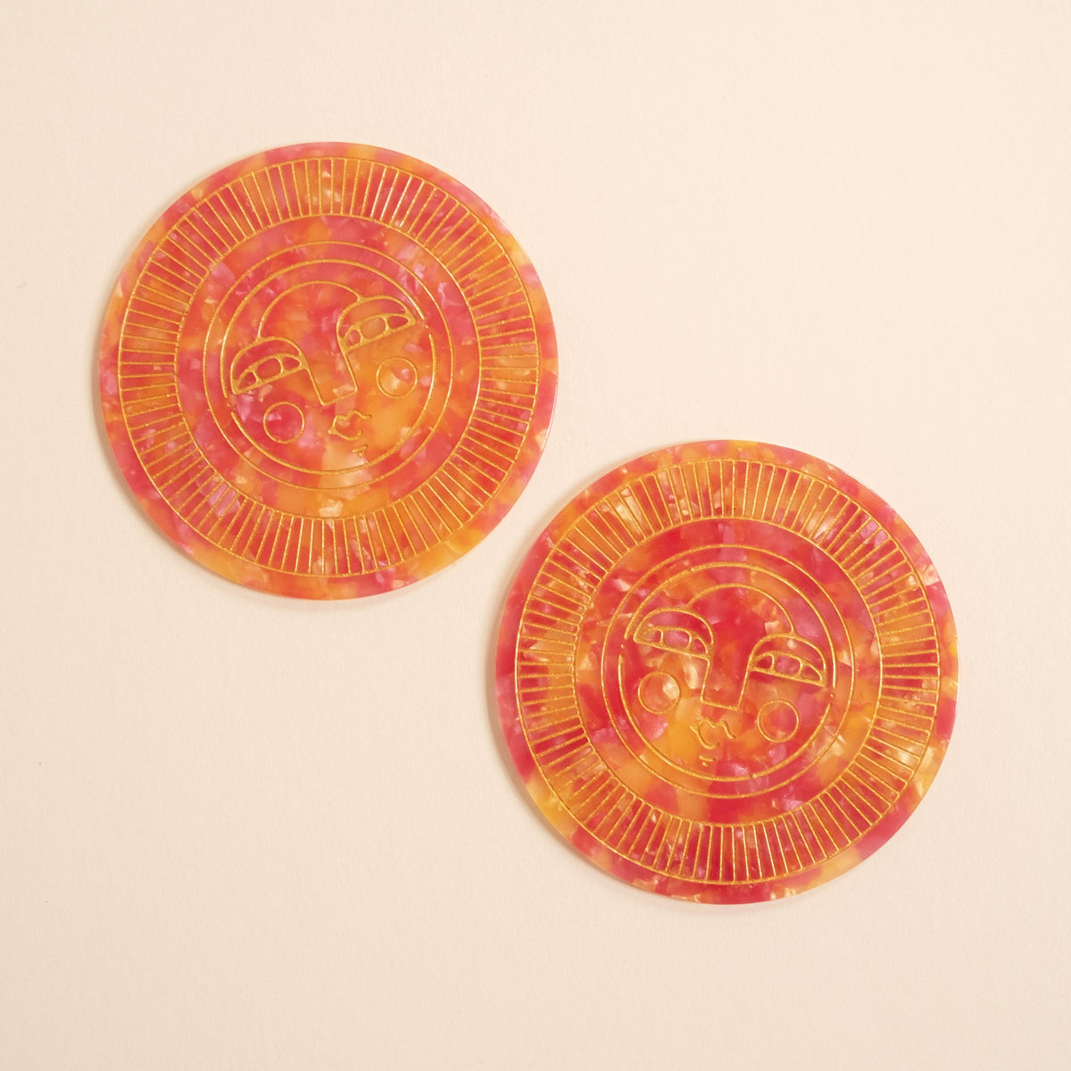 Sol Coasters in Passionfruit - Acetate