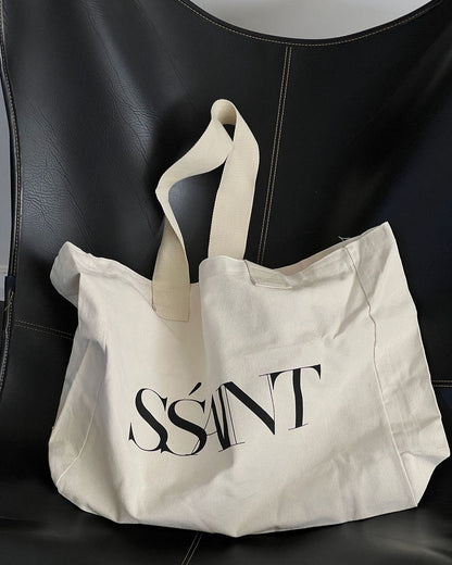 Ssaint Black Logo Tote