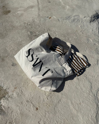 Ssaint Black Logo Tote