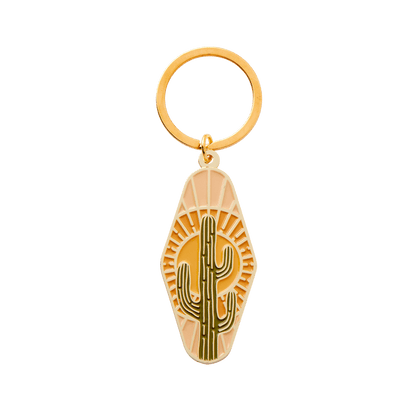 Cactus Enamel Keychain