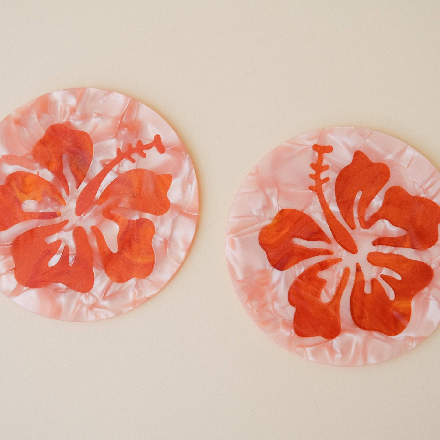 Hibiscus Acetate Coasters