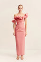Campbell Ruffle Draped Maxi Dress - Bubblegum