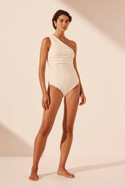 Beau One Shoulder Bodysuit - Rice