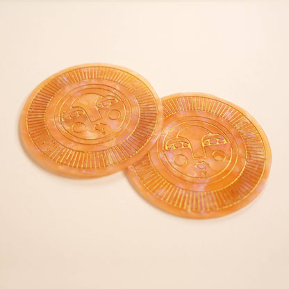 Sol Coasters in Peach Acetate
