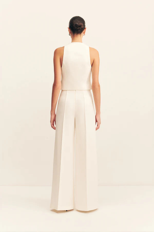 Amura High Waisted Wide Leg Pant - Cream