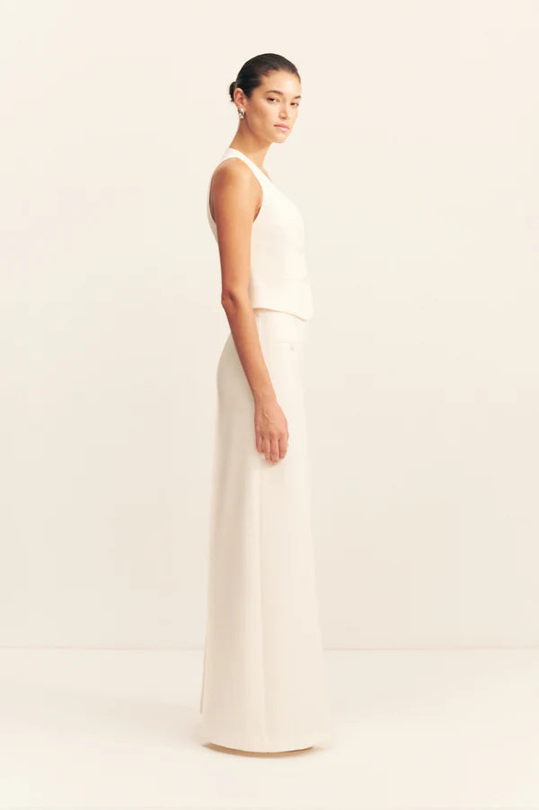 Amura High Waisted Wide Leg Pant - Cream