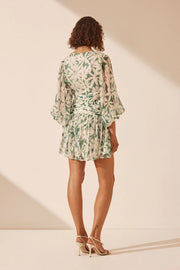 Marguerite Long Sleeve V Neck Mini Dress - Lulu & Daw - Shona Joy - dress, new arrivals, shona joy - Lulu & Daw - Australian Fashion Boutique