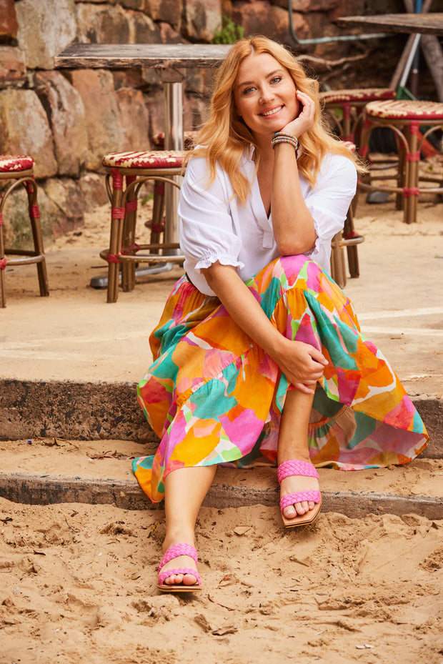 Tropicana Tiered Maxi Skirt - Lulu & Daw - Haven - Linen Blend, new arrvials, skirts - Lulu & Daw - Australian Fashion Boutique