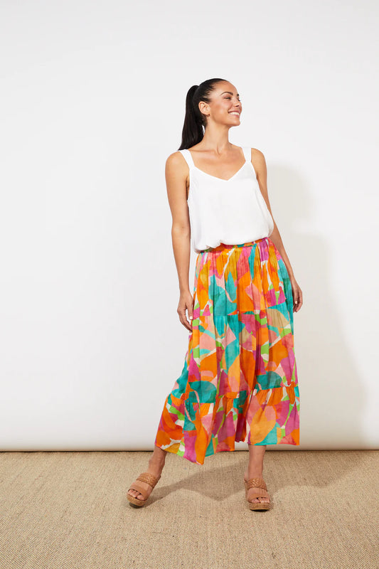 Tropicana Tiered Maxi Skirt - Lulu & Daw - Haven - Linen Blend, new arrvials, skirts - Lulu & Daw - Australian Fashion Boutique