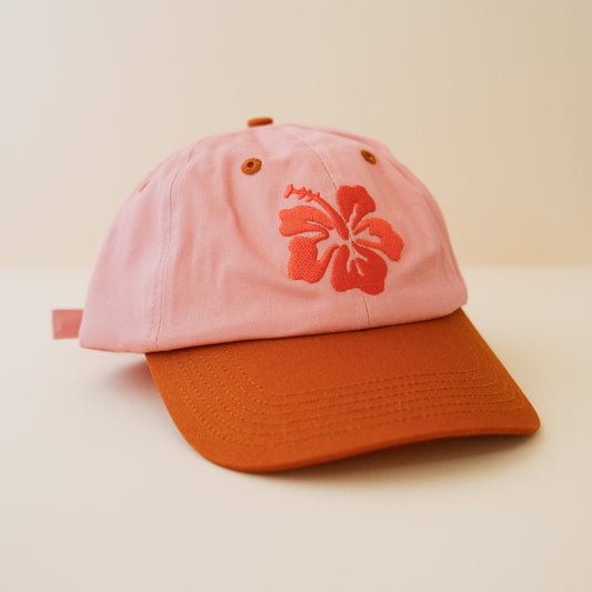 Hibiscus embroidered cap