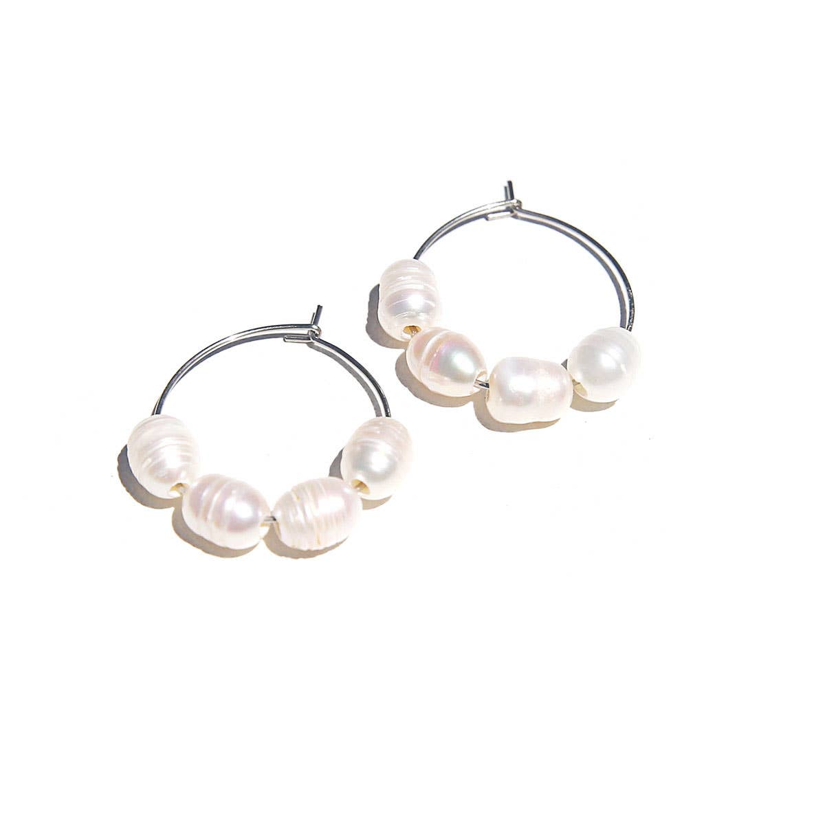 Small Silver Freshwater Hoops