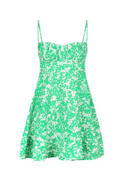 Elegant Circle Mini Dress - Tree Green/Ivory | Darwin Fashion Boutique | Lulu & Daw - Australian Fashion Boutique
