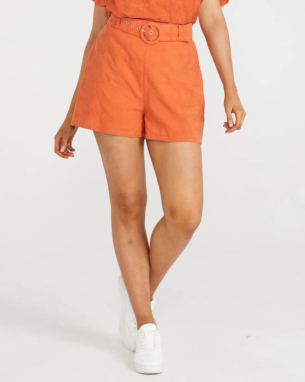 Asher Belted Short - Burnt Orange - Lulu & Daw - SASS - new arrivals, sass, shorts - Lulu & Daw - Australian Fashion Boutique