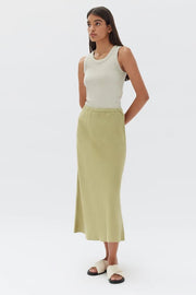 Stella Linen Bias Skirt Agave - Lulu & Daw - Assembly Label - assembly label, skirt, skirts - Lulu & Daw - Australian Fashion Boutique