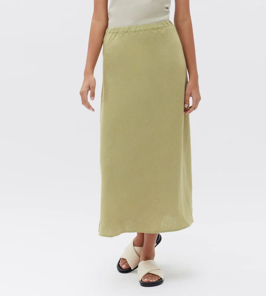 Stella Linen Bias Skirt Agave - Lulu & Daw - Assembly Label - assembly label, skirt, skirts - Lulu & Daw - Australian Fashion Boutique